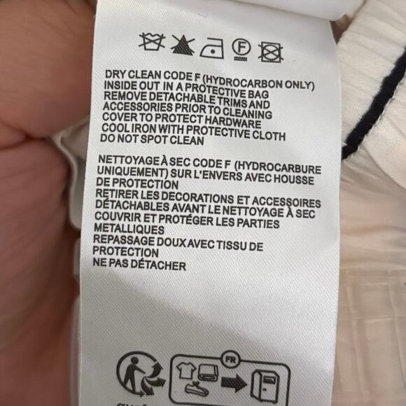 New Zimmermann Cream Black Draw Waist Silk Wide Leg Pants Trousers Size Small 1 - Picture 15 of 15